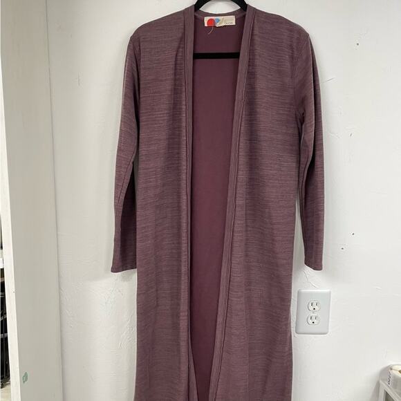 Free People Beach Dusty Mauve Long Line Cardigan Sweater Duster XS Oversized - Picture 1 of 11